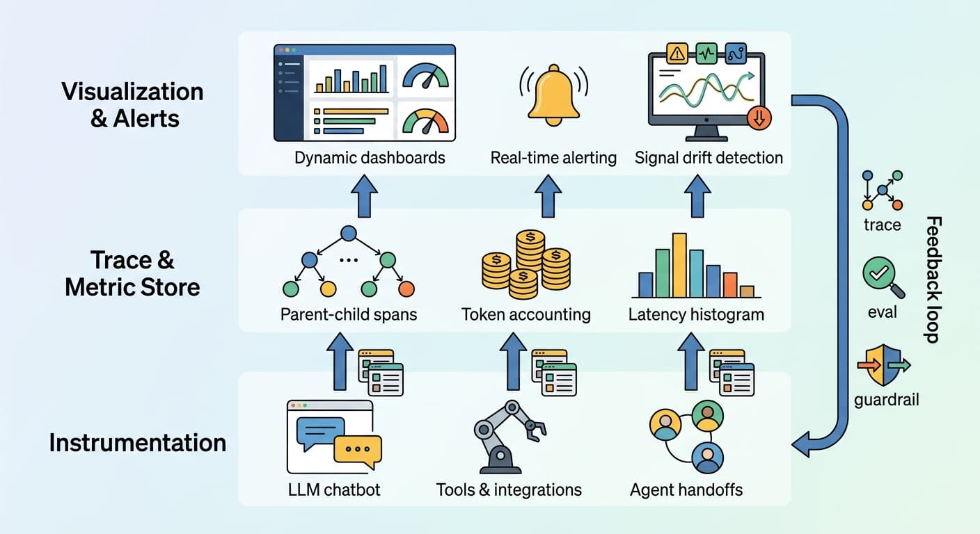 LLM Observability & Evaluation in Production: Tracing, Evals, and Guardrails