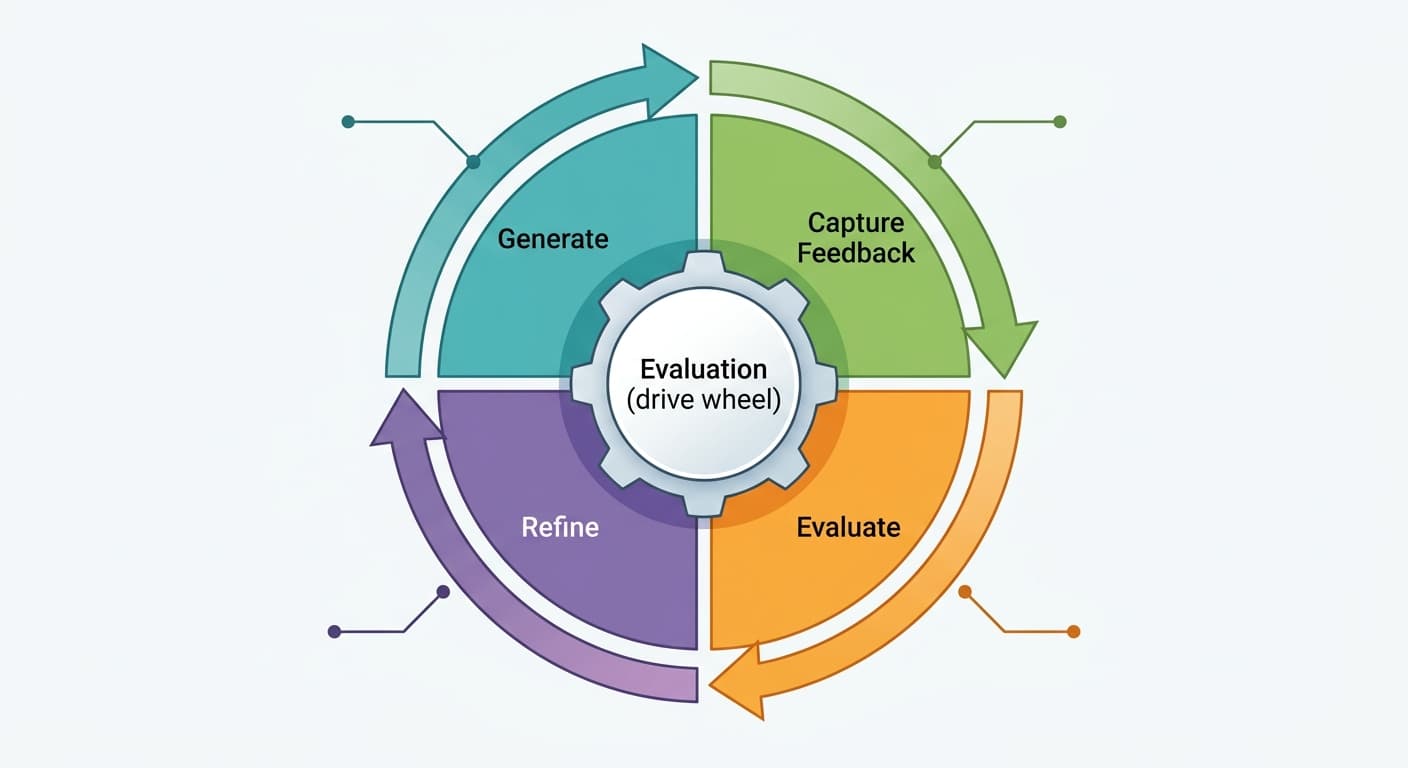 Evaluation-Driven Data Flywheels: Building the Feedback Loops That Make LLM Products Smarter Over Time